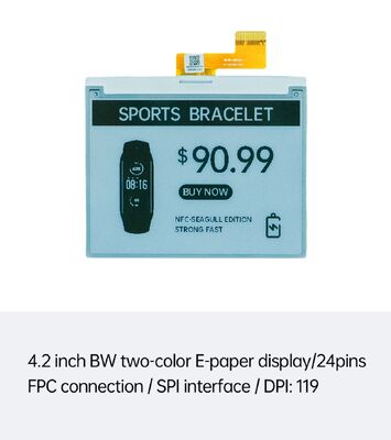 ভালো দাম স্মার্ট ESL এবং স্মার্ট কার্ডের জন্য SPI ইন্টারফেসের সাথে 4.2 ইঞ্চি কালো এবং সাদা ই ইঙ্ক ডিসপ্লে অনলাইন