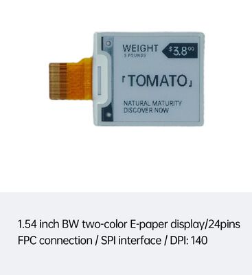 ভালো দাম 1ইলেকট্রনিক শেল্ফ লেবেল এবং স্মার্ট হোমের জন্য এসপিআই ইন্টারফেসের সাথে.54 ইঞ্চি কালো এবং সাদা ই-মাক প্রদর্শন অনলাইন